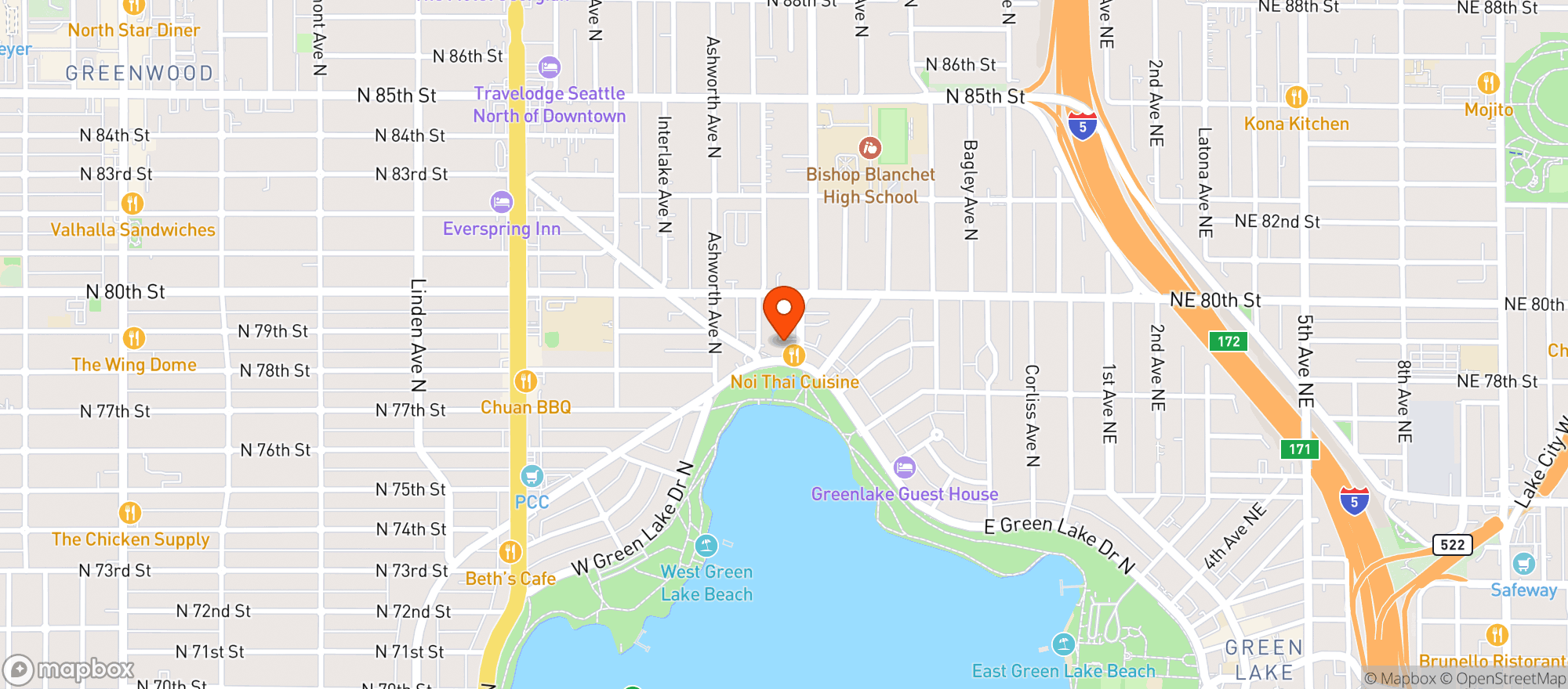 Map showing Layers Green Lake