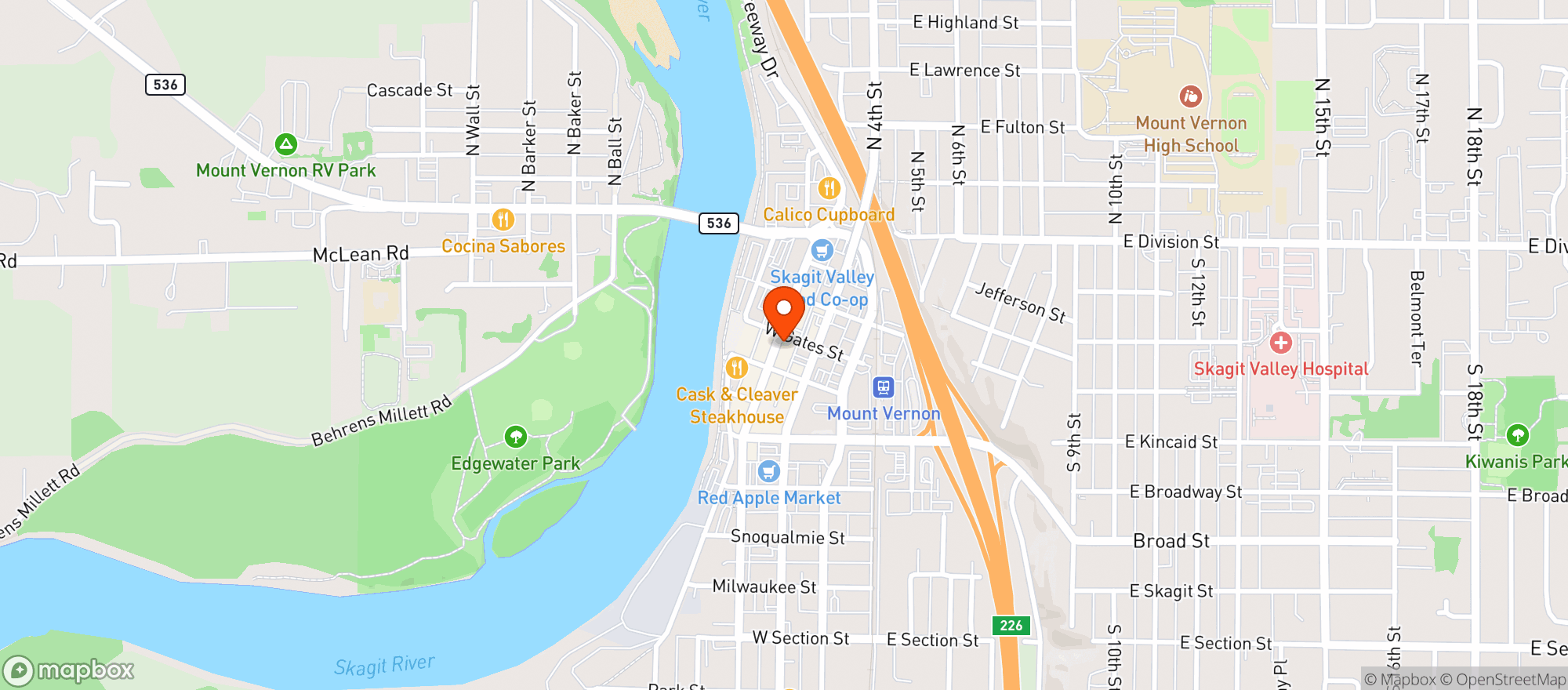 Map showing Perry and Carlson