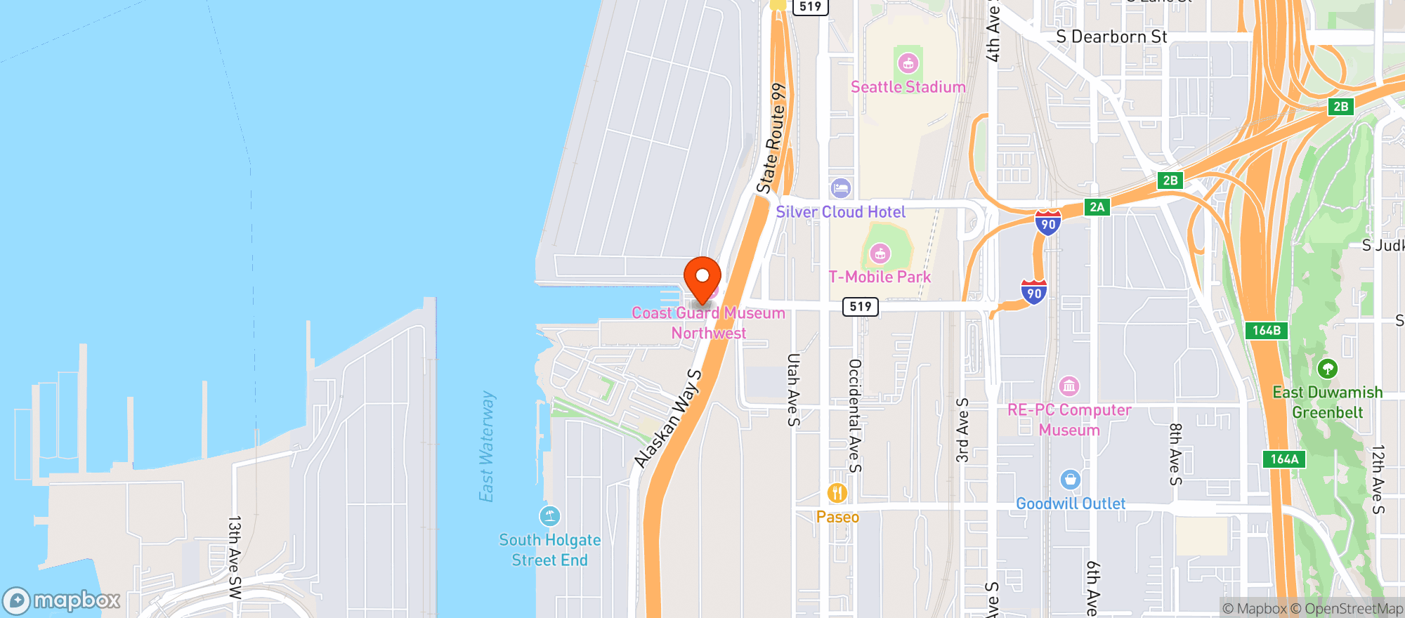 Map showing Uscg Exchange Seattle M #611