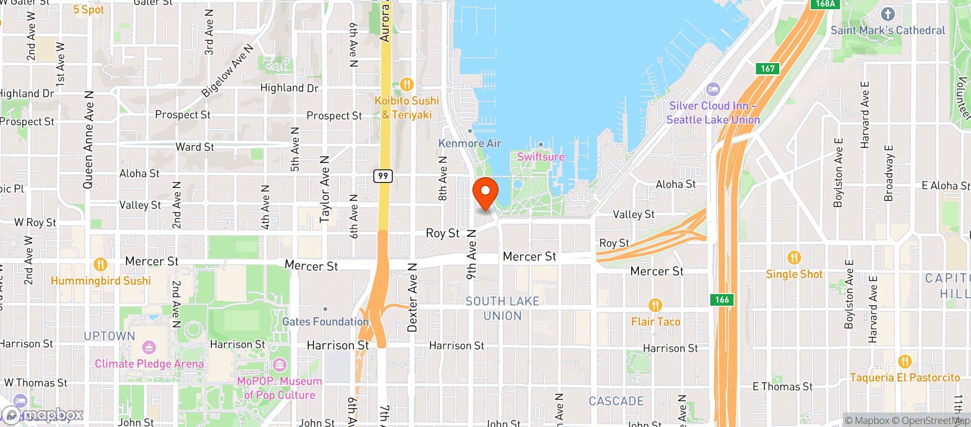 Map showing A Pizza Mart