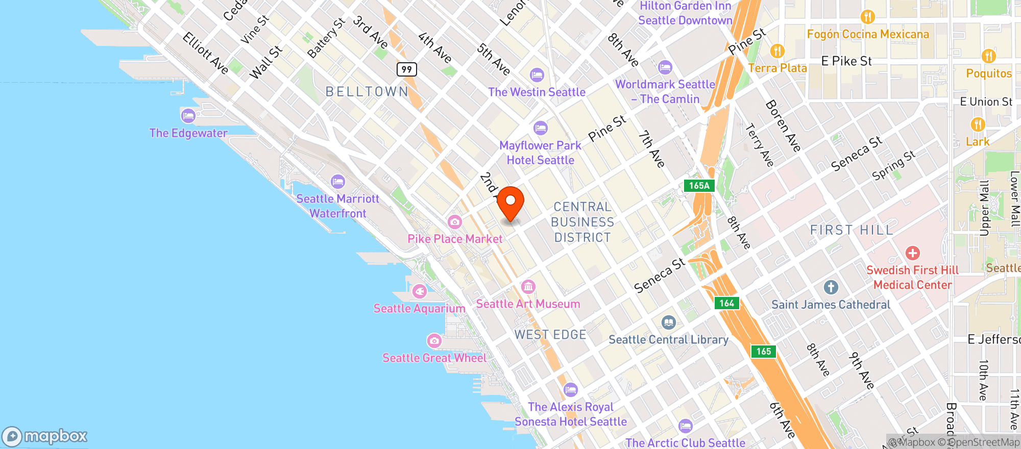 Map showing The State Hotel