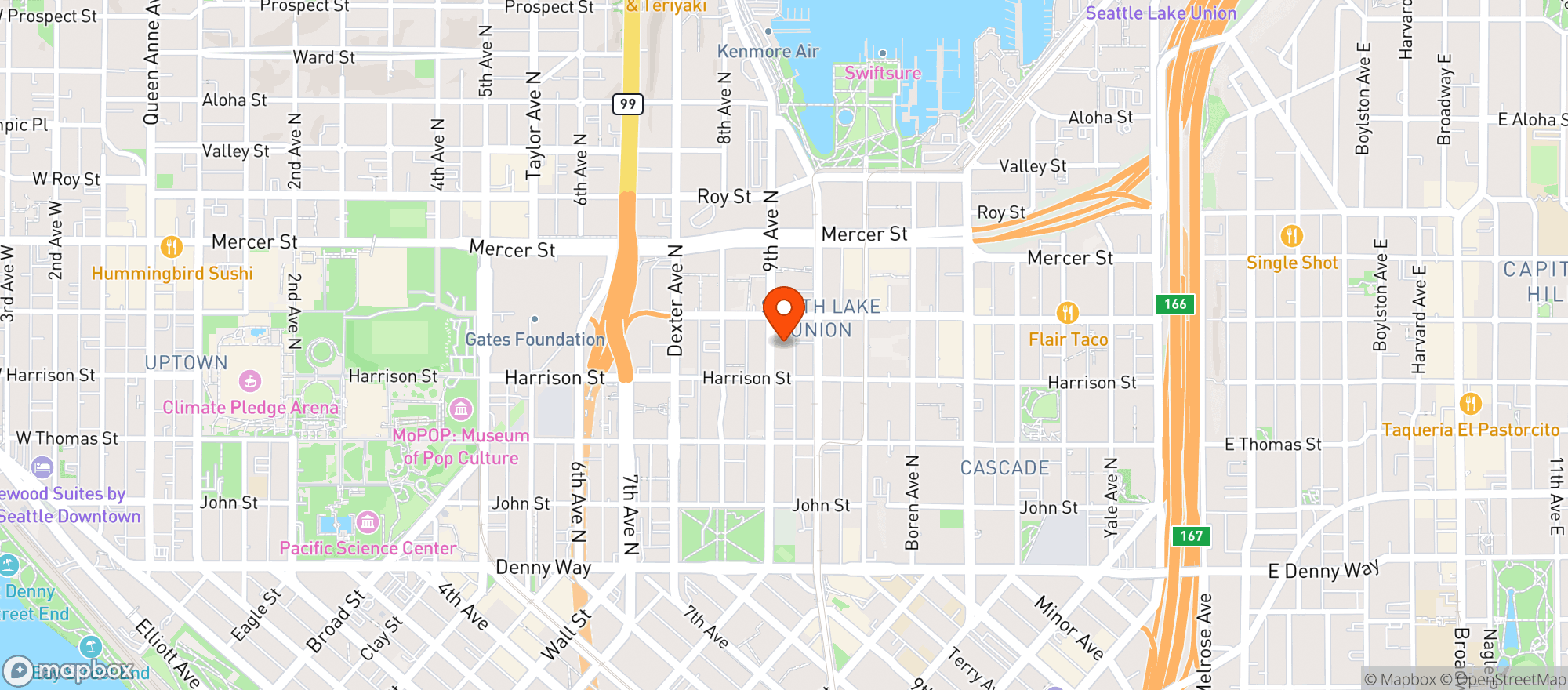 Map showing Sams Tavern