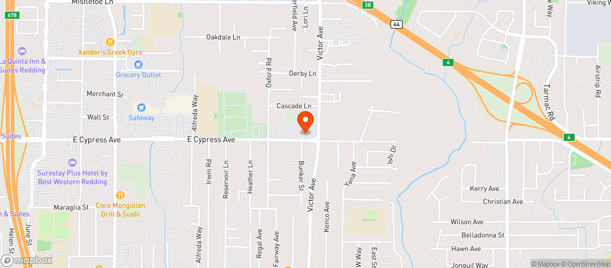 Map showing Cookies Redding Llc