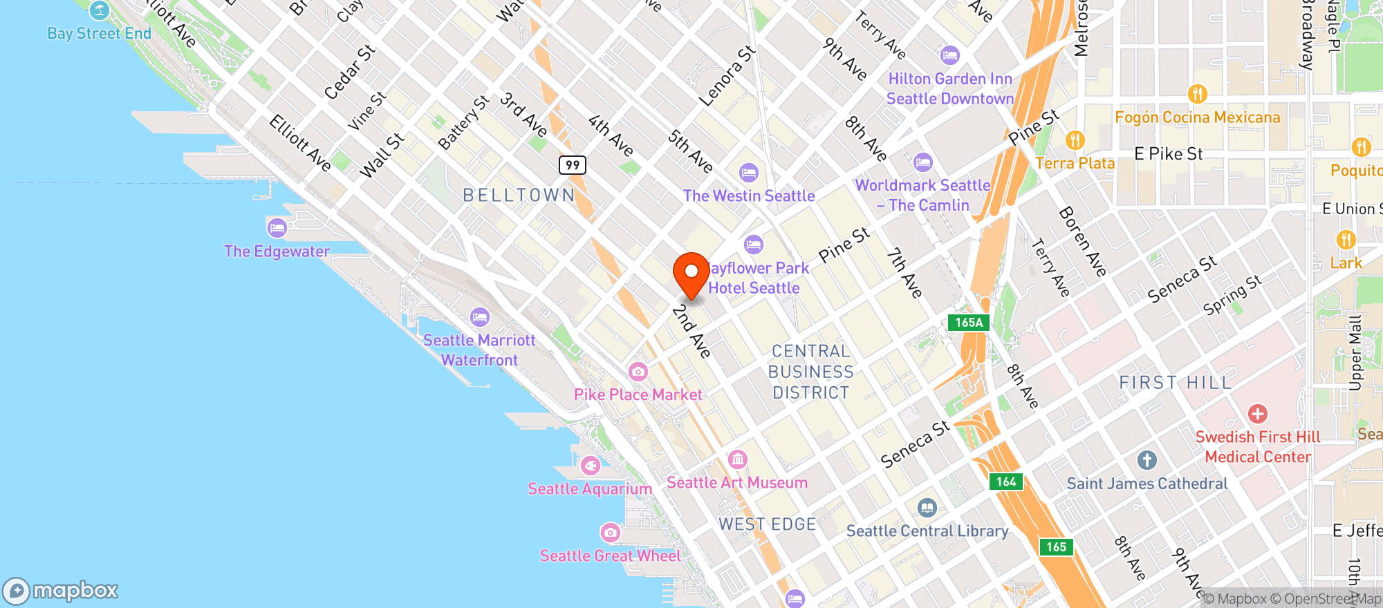 Map showing Charter Hotel