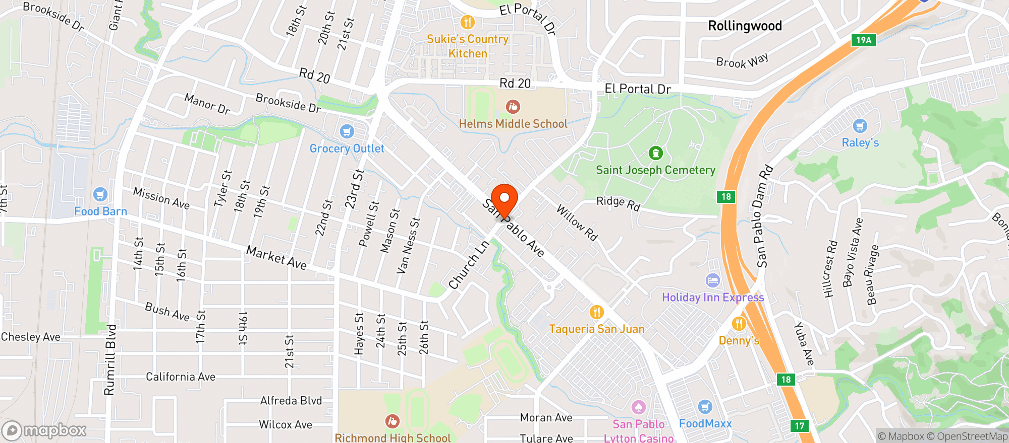 Map showing Adobe Liquors
