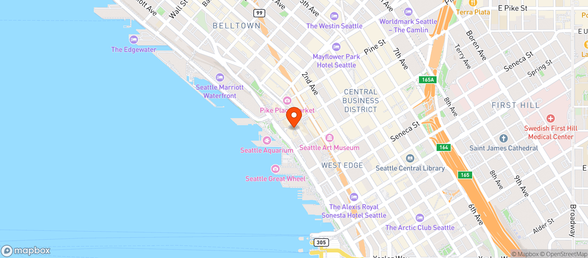 Map showing Seattle Beer Co