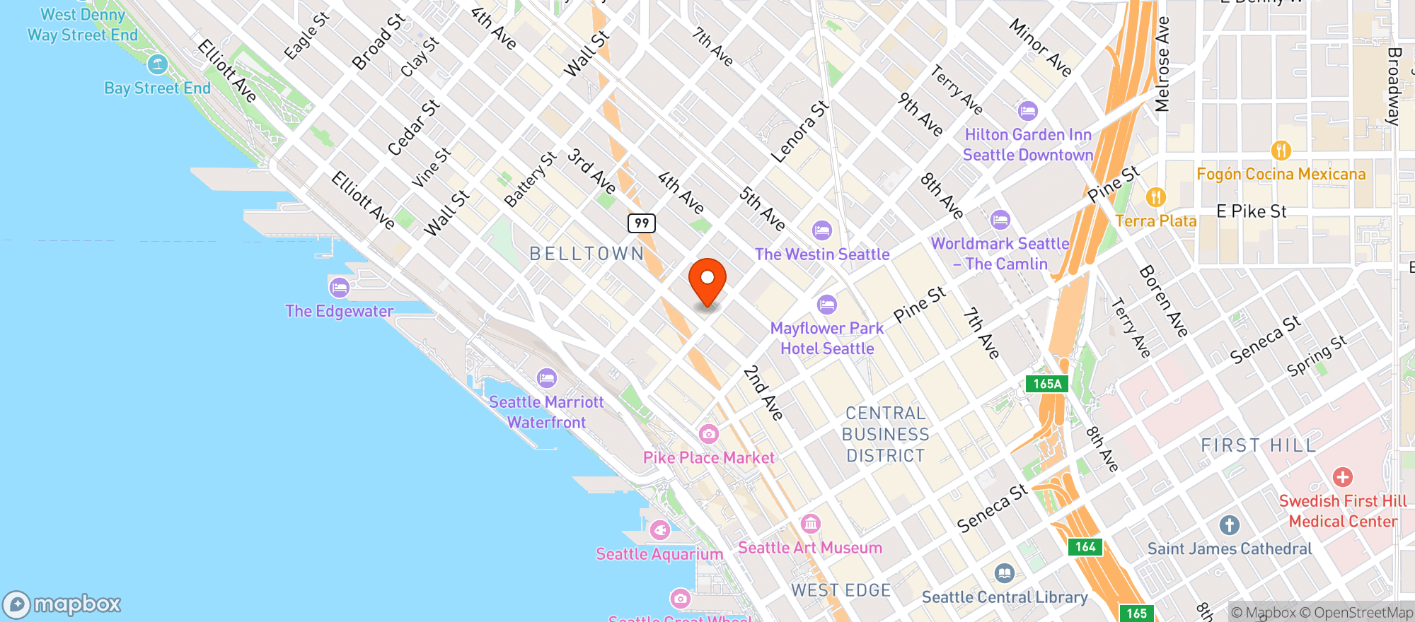 Map showing Shaker & Spear