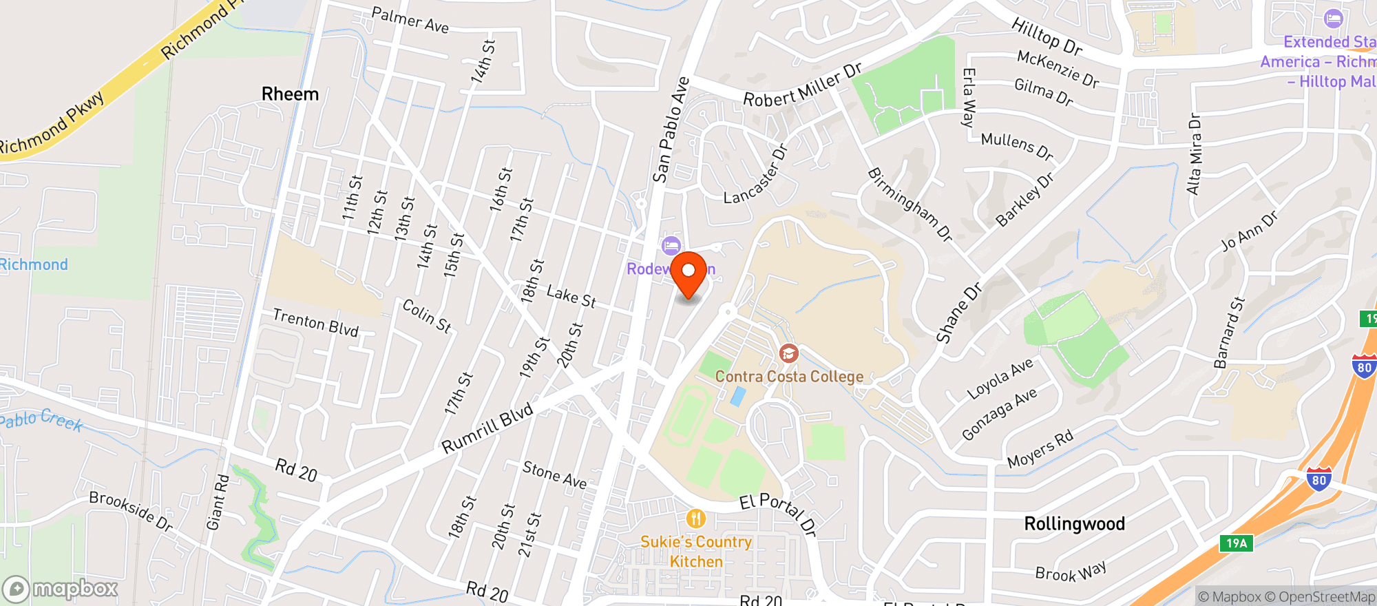 Map showing Bonfare Market San Pablo