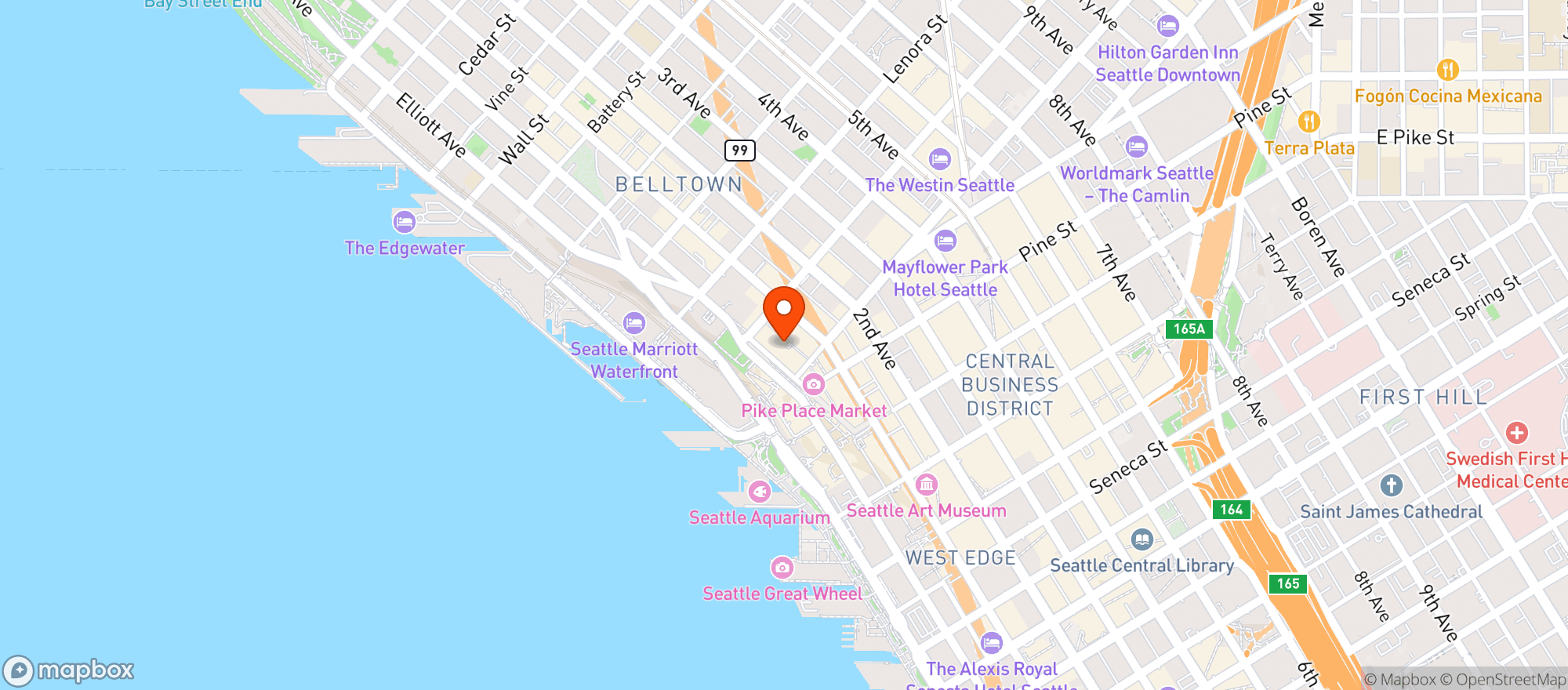 Map showing Pink Door
