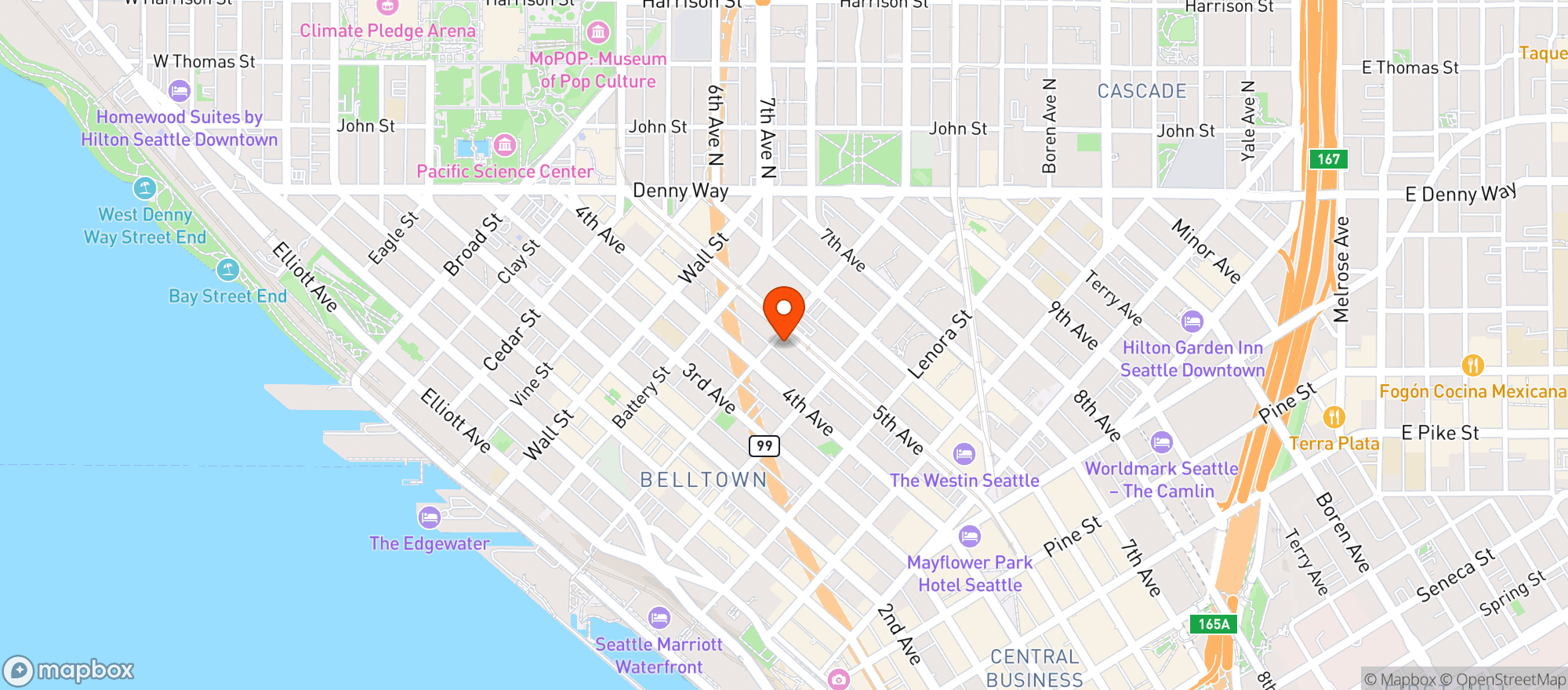 Map showing Door Dash