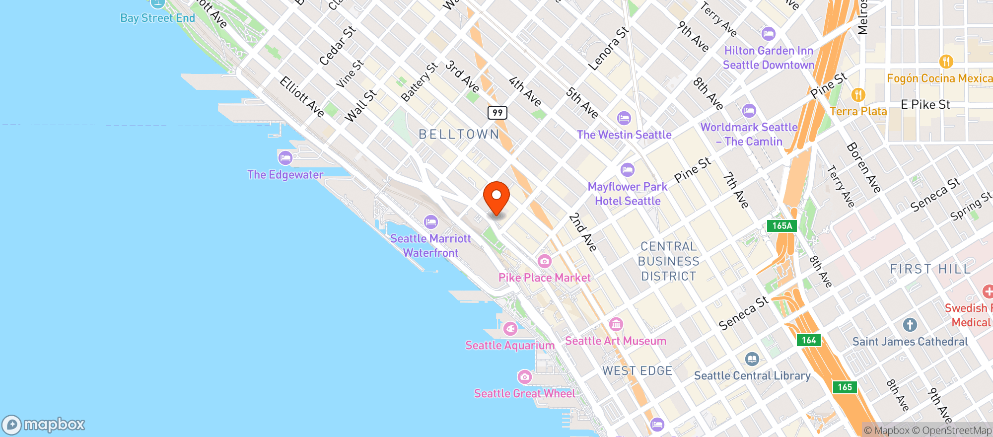 Map showing Half Shell