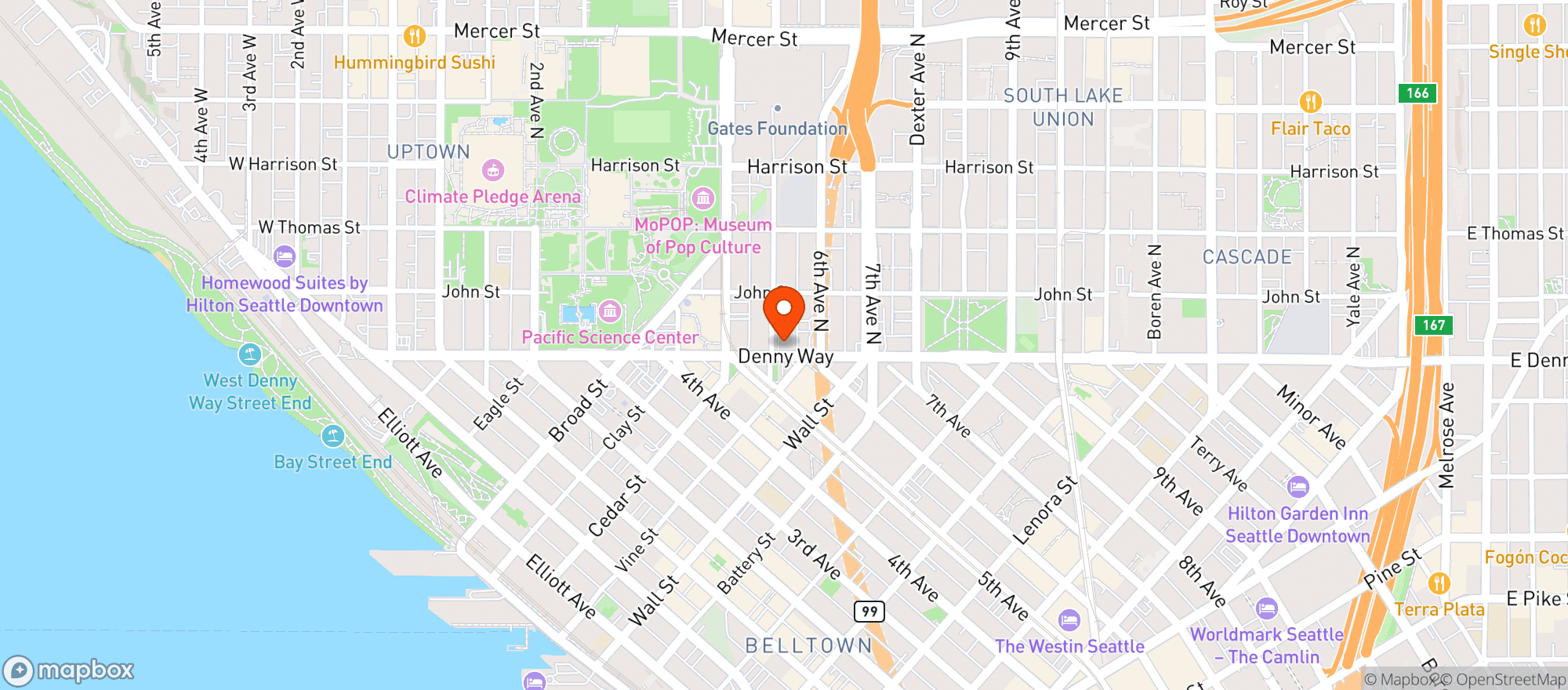 Map showing Teku Tavern