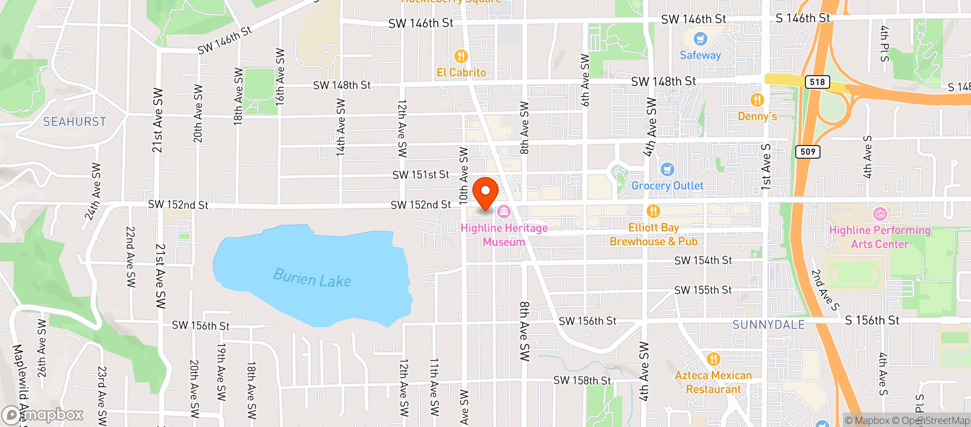Map showing Burien Pizzeria