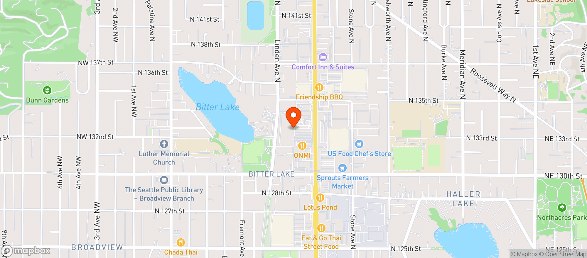 Map showing Amazon Fresh