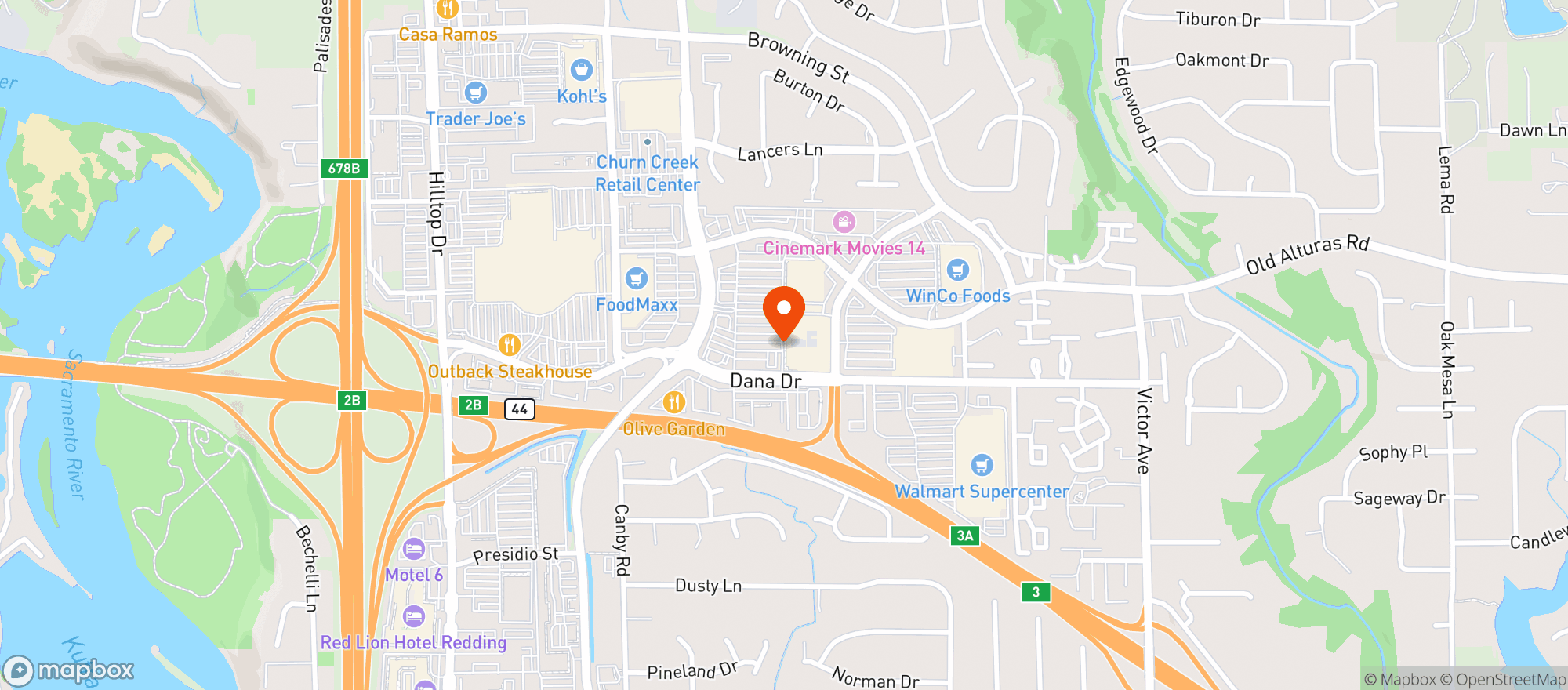 Map showing Target Store