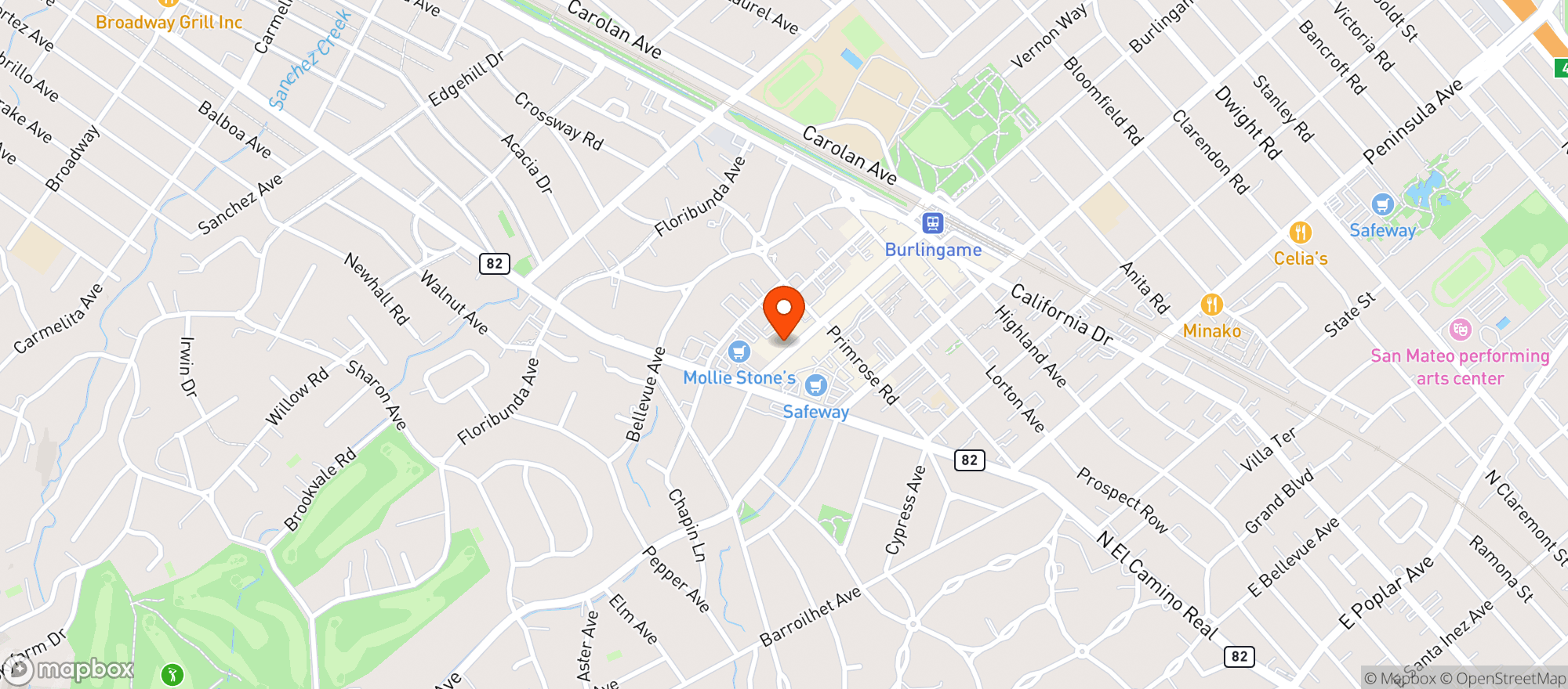 Map showing Pizzeria Delfina