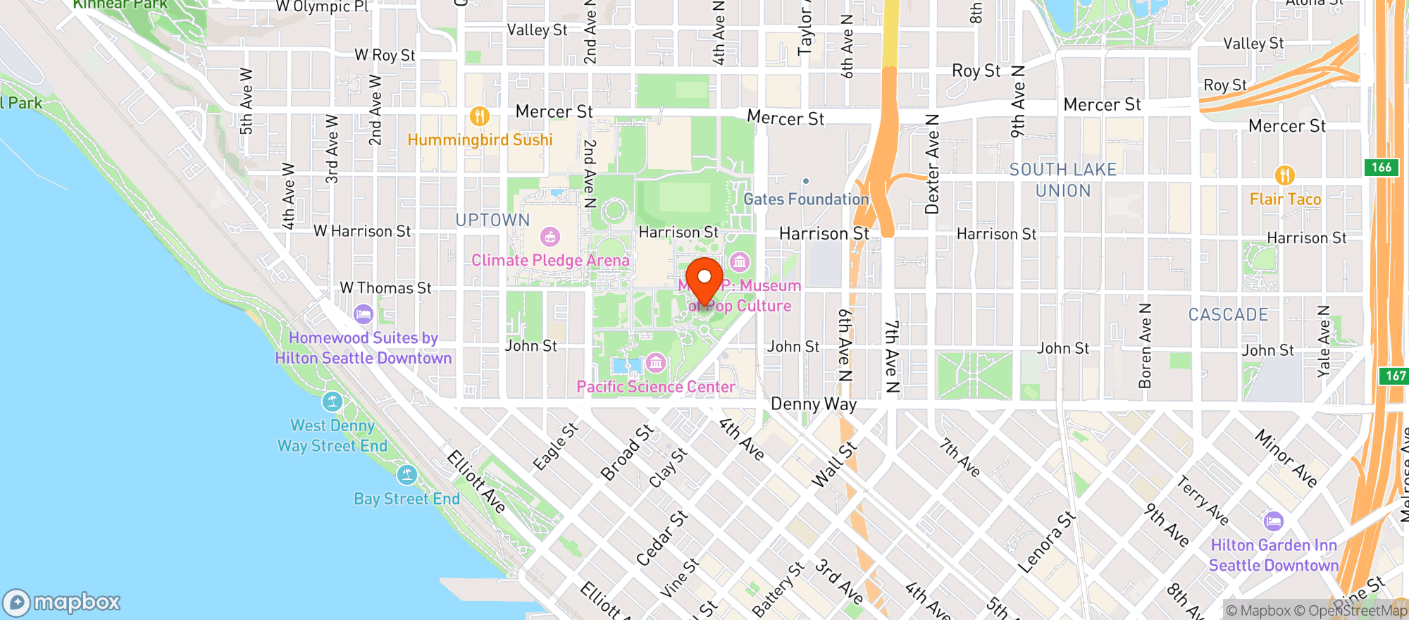 Map showing Space Needle