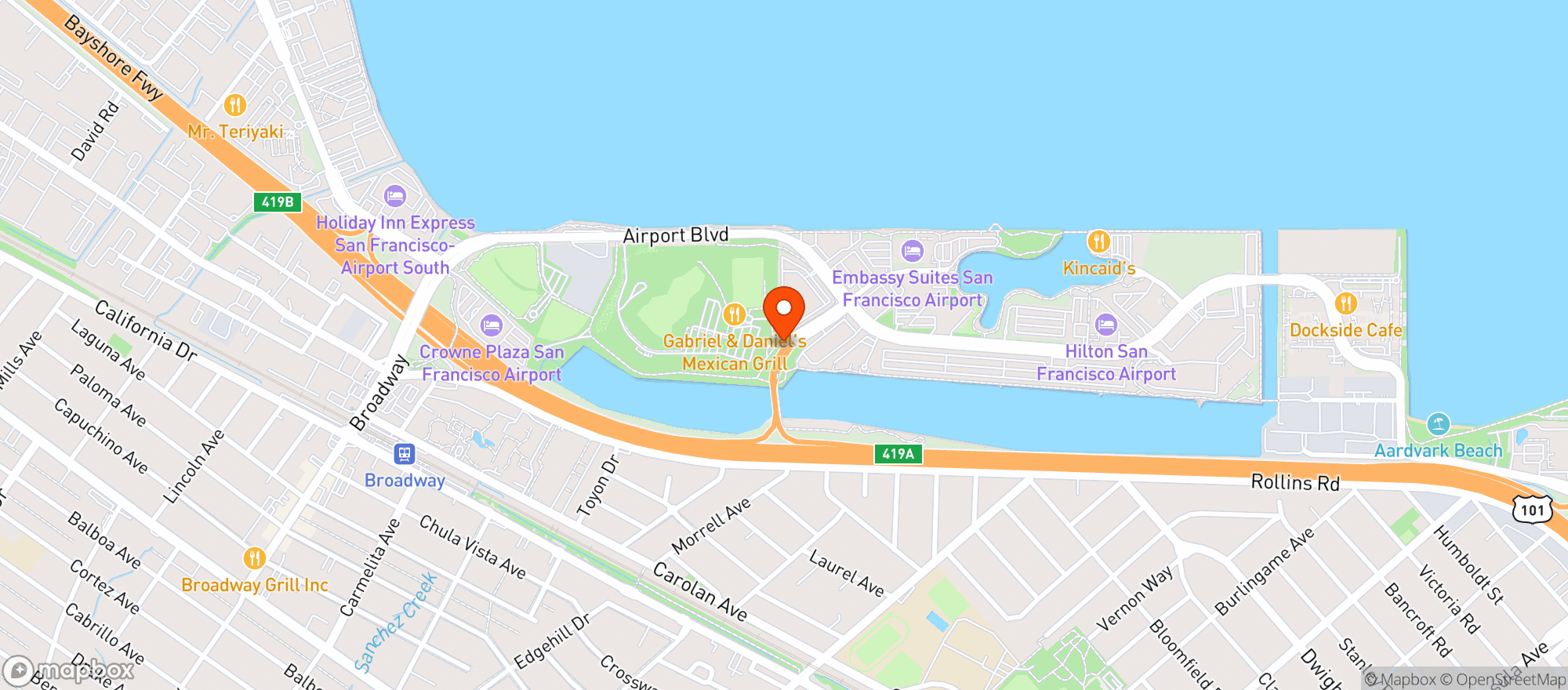 Map showing Topgolf