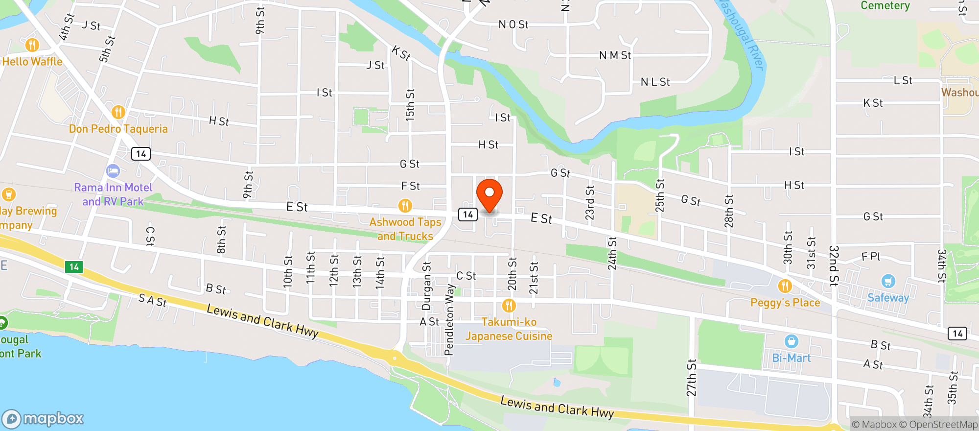 Map showing Washougal Times