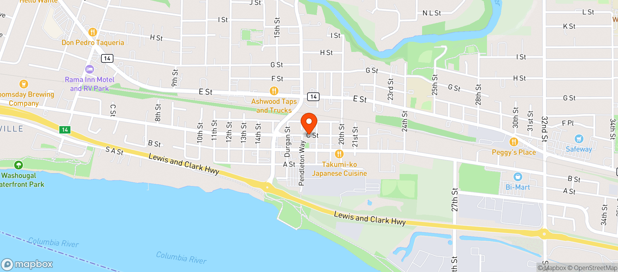 Map showing Safeway