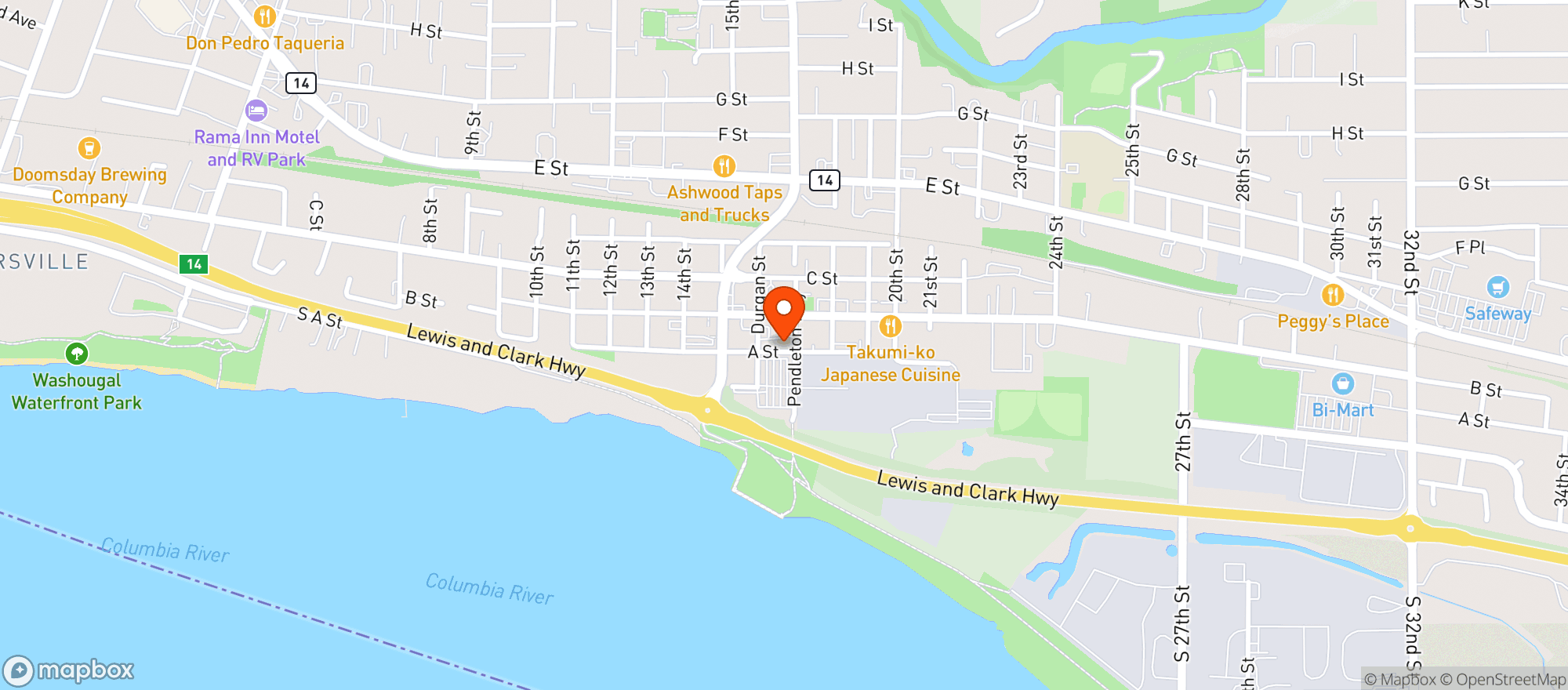 Map showing Big Foot Inn Inc
