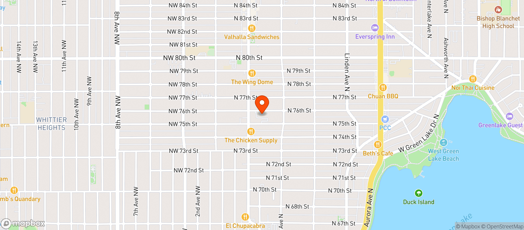 Map showing Phinney Station