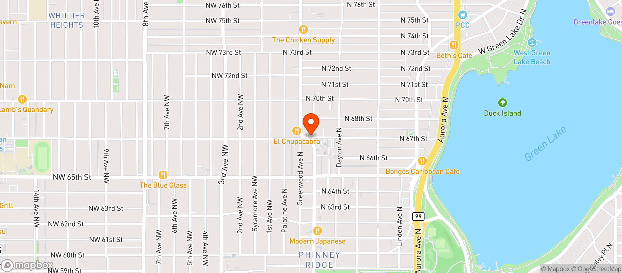 Map showing RidgeWood Bottle & Tap