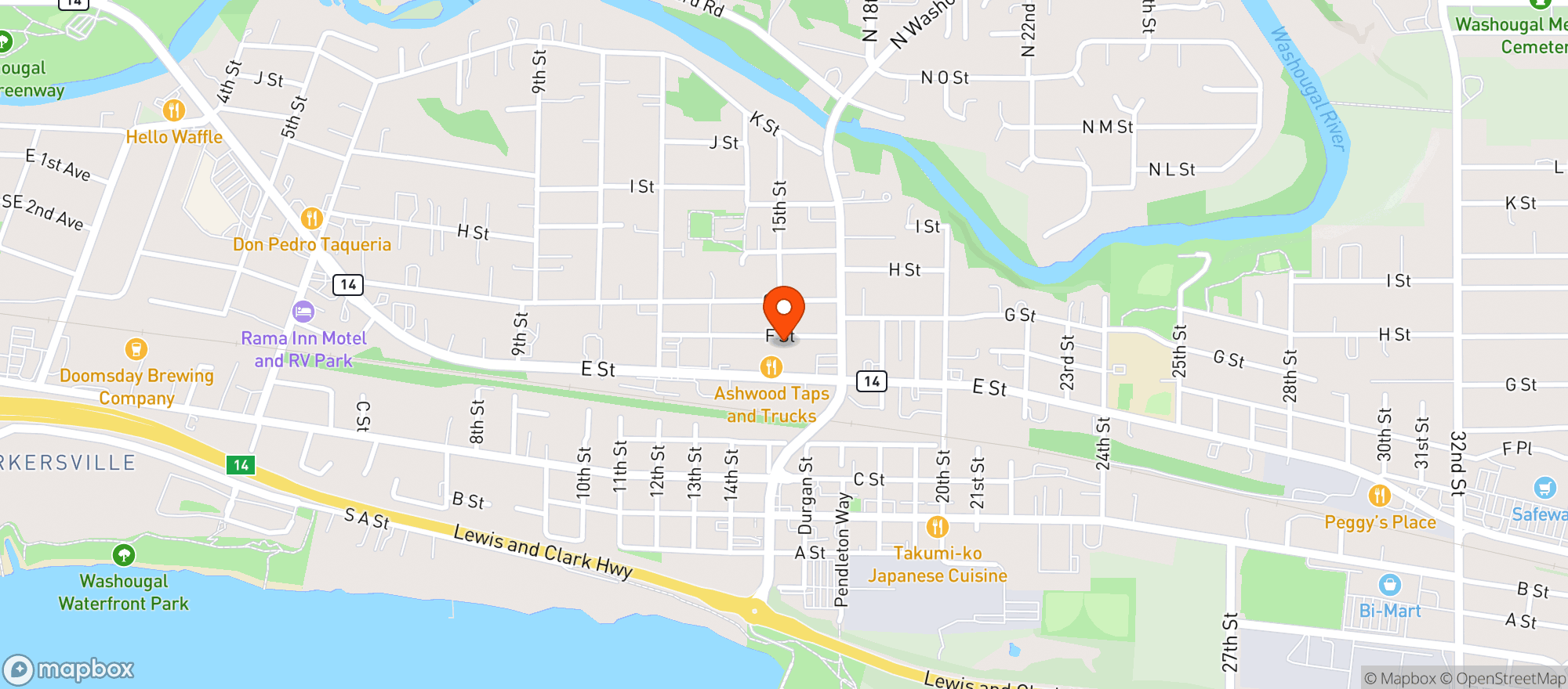 Map showing Ashwood Taps & Trucks