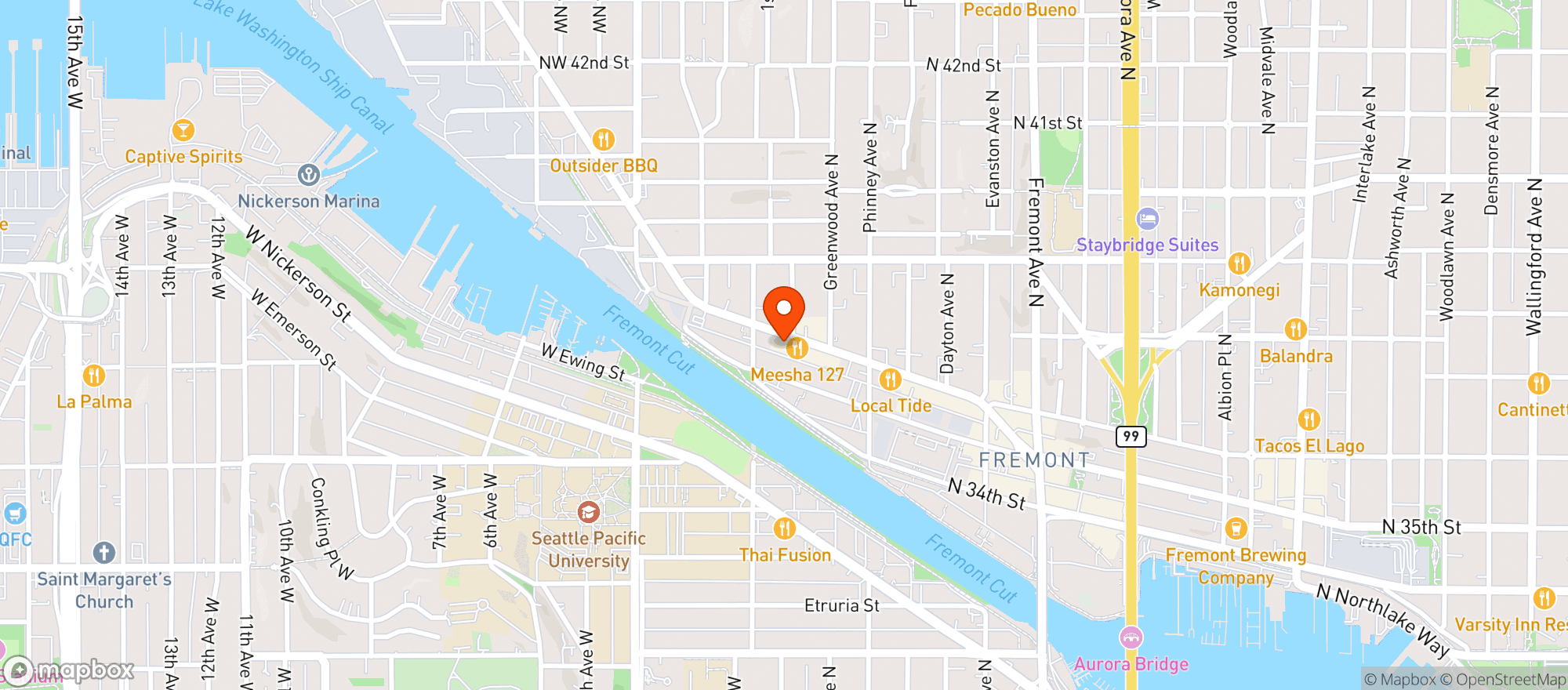 Map showing Stampede Cocktail Club