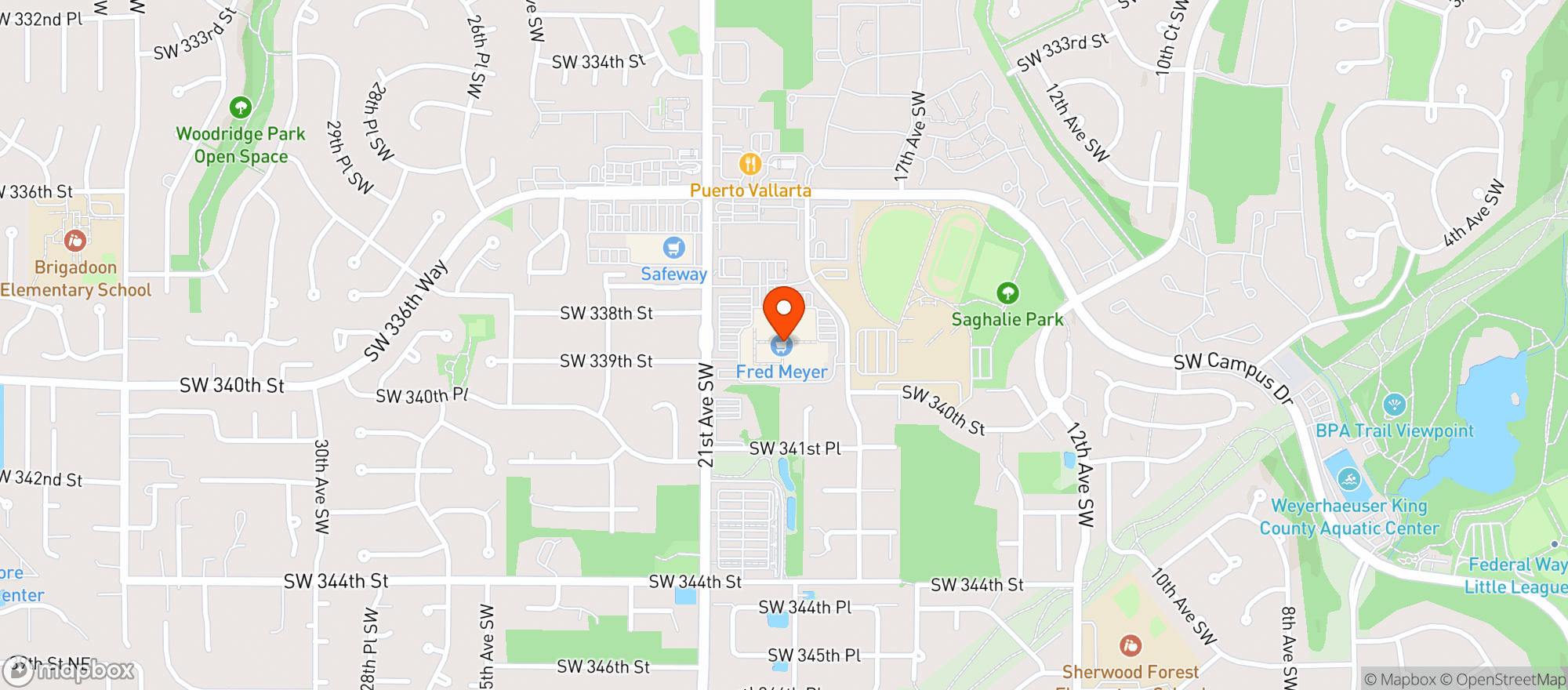 Map showing Fred Meyer