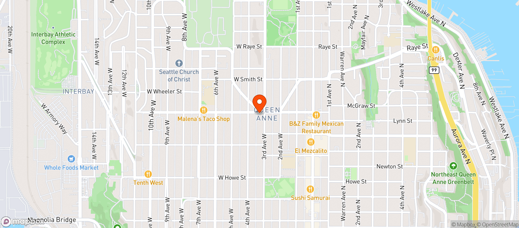 Map showing Bar Miriam / Queen Anne Bottle Shop