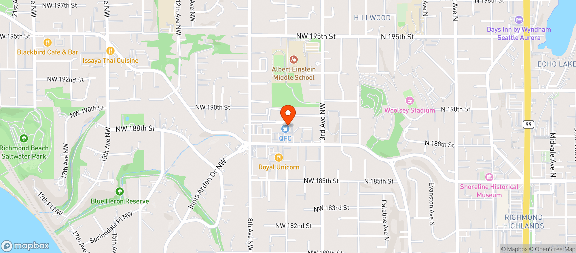 Map showing Quality Food Center #816