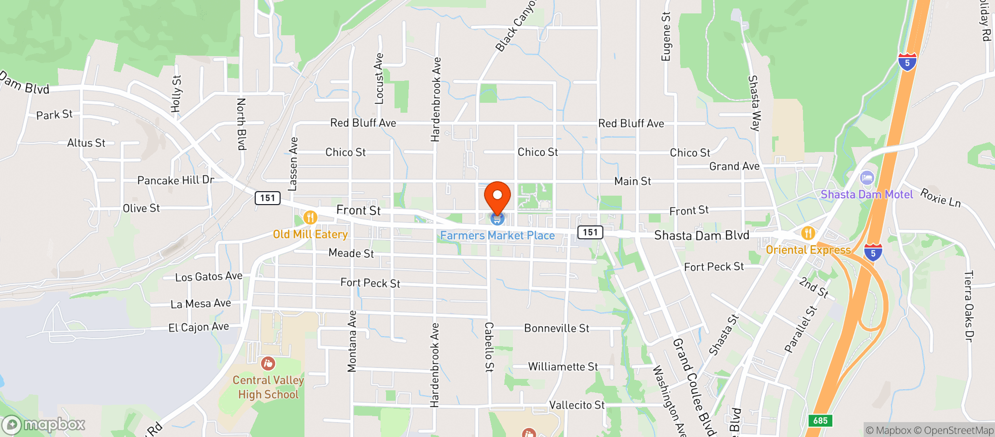 Map showing Farmers Market Place #52663