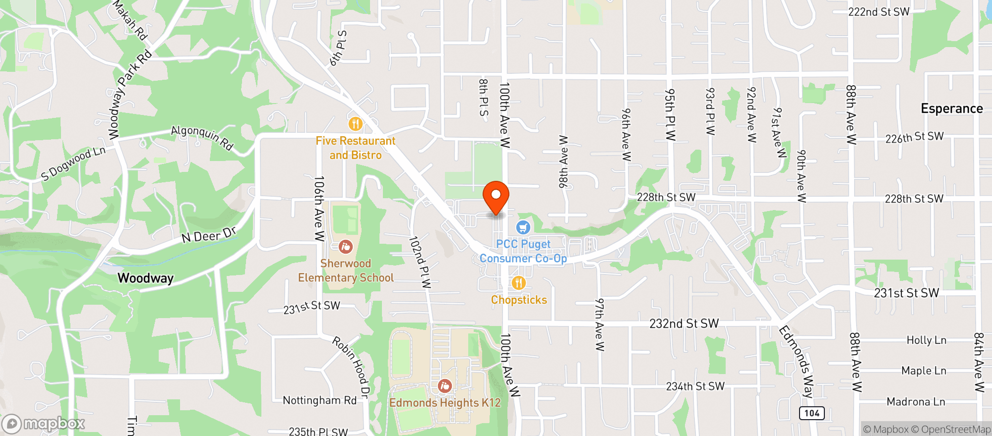 Map showing Qfc