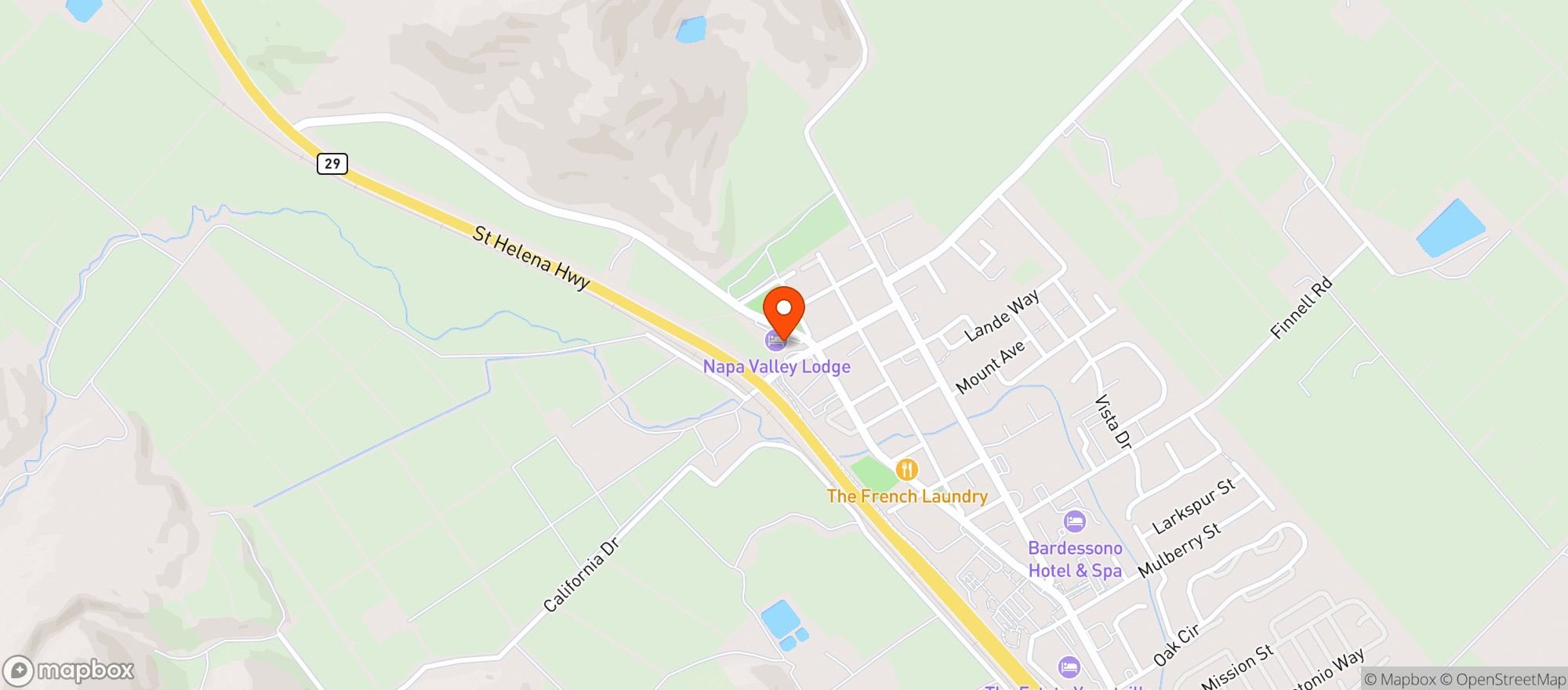 Map showing Napa Valley Lodge