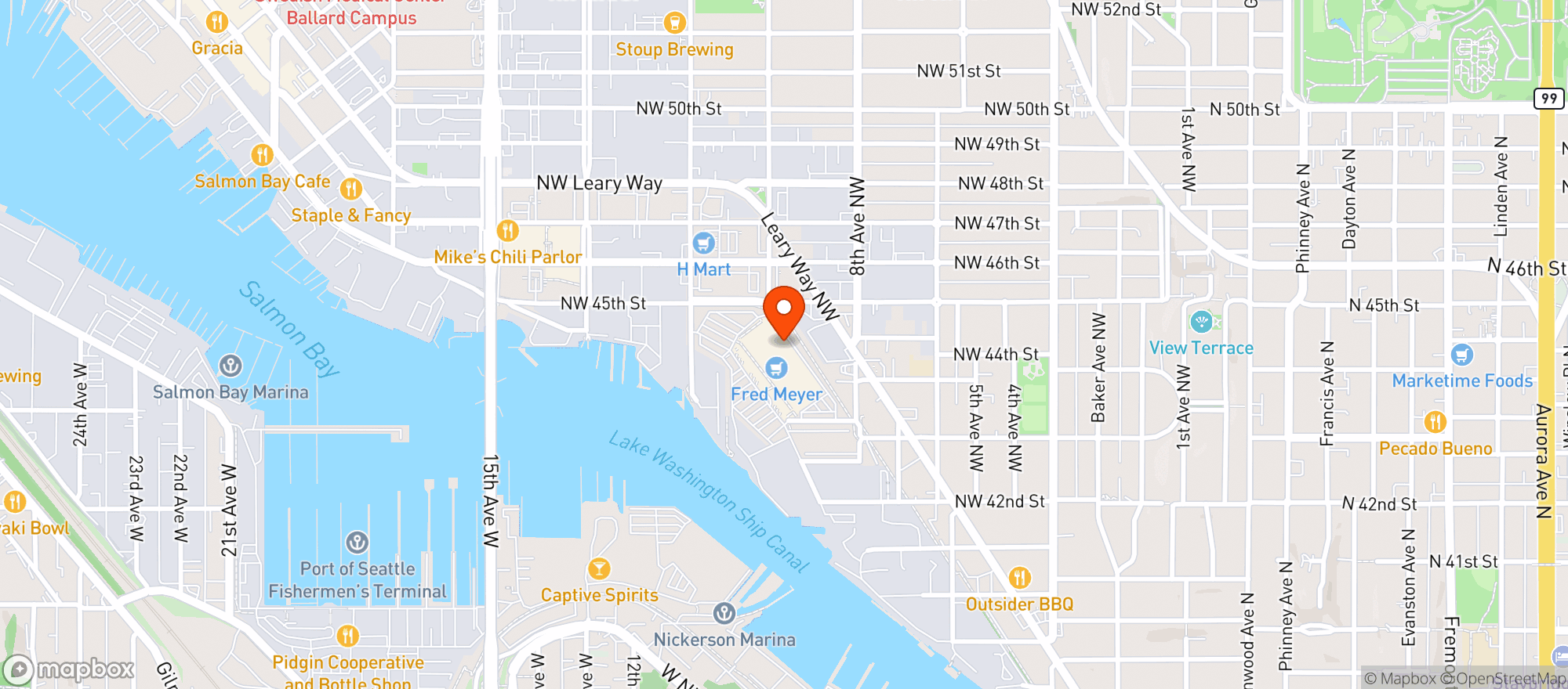 Map showing Fred Meyer