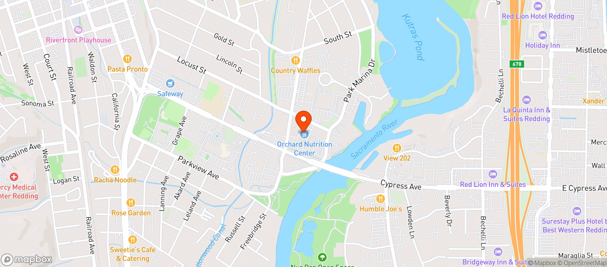Map showing Orchard Nutrition Center