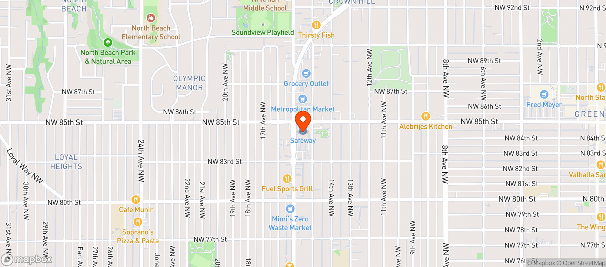 Map showing Safeway