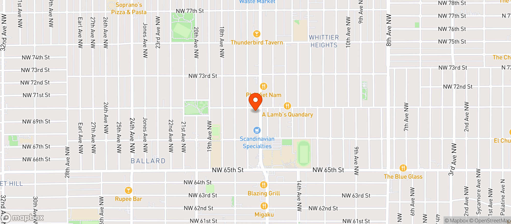 Map showing Food Mart