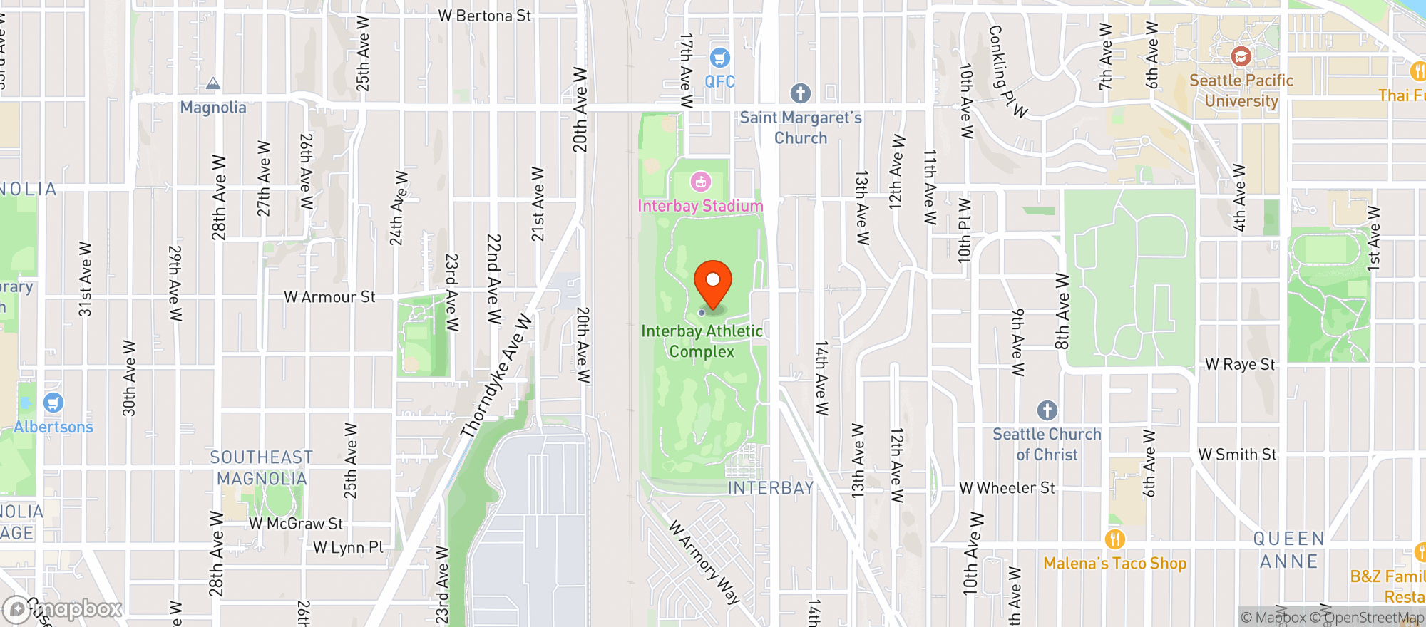 Map showing Interbay Golf Center