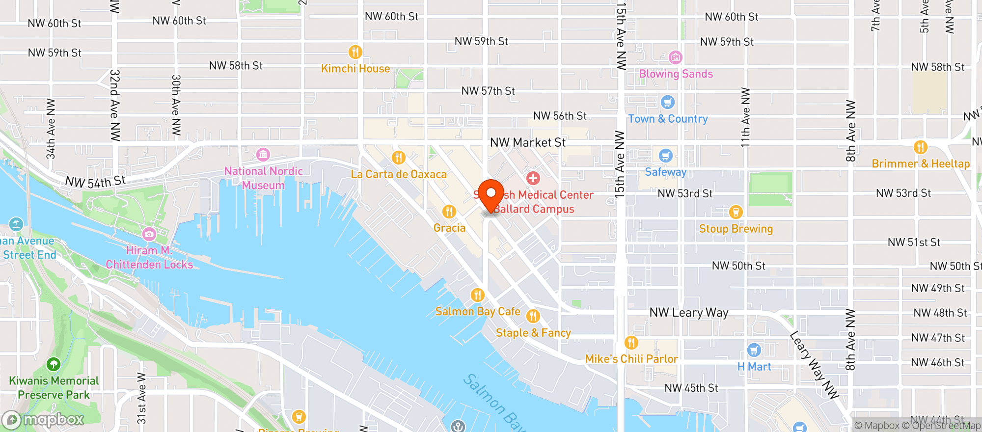 Map showing Cafe Moose