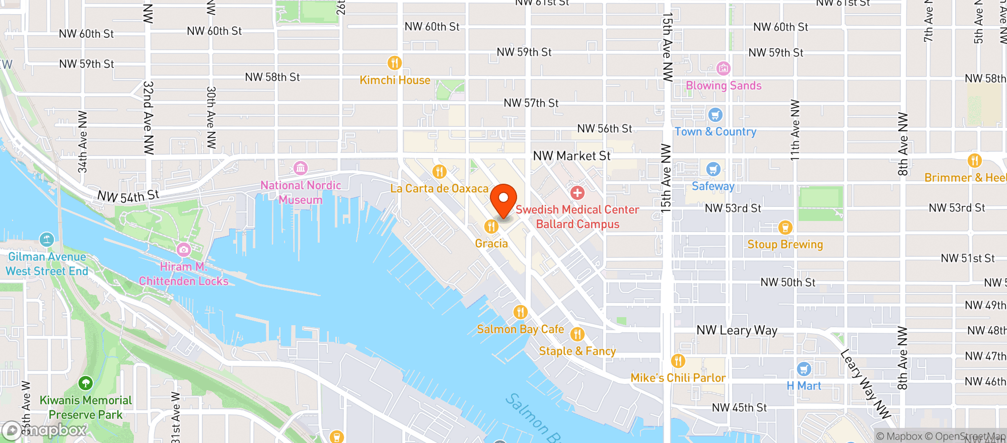 Map showing Other Coast Cafe - Seattle