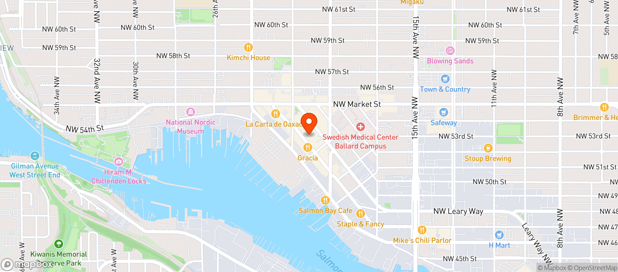 Map showing Moshi Moshi - Ballard