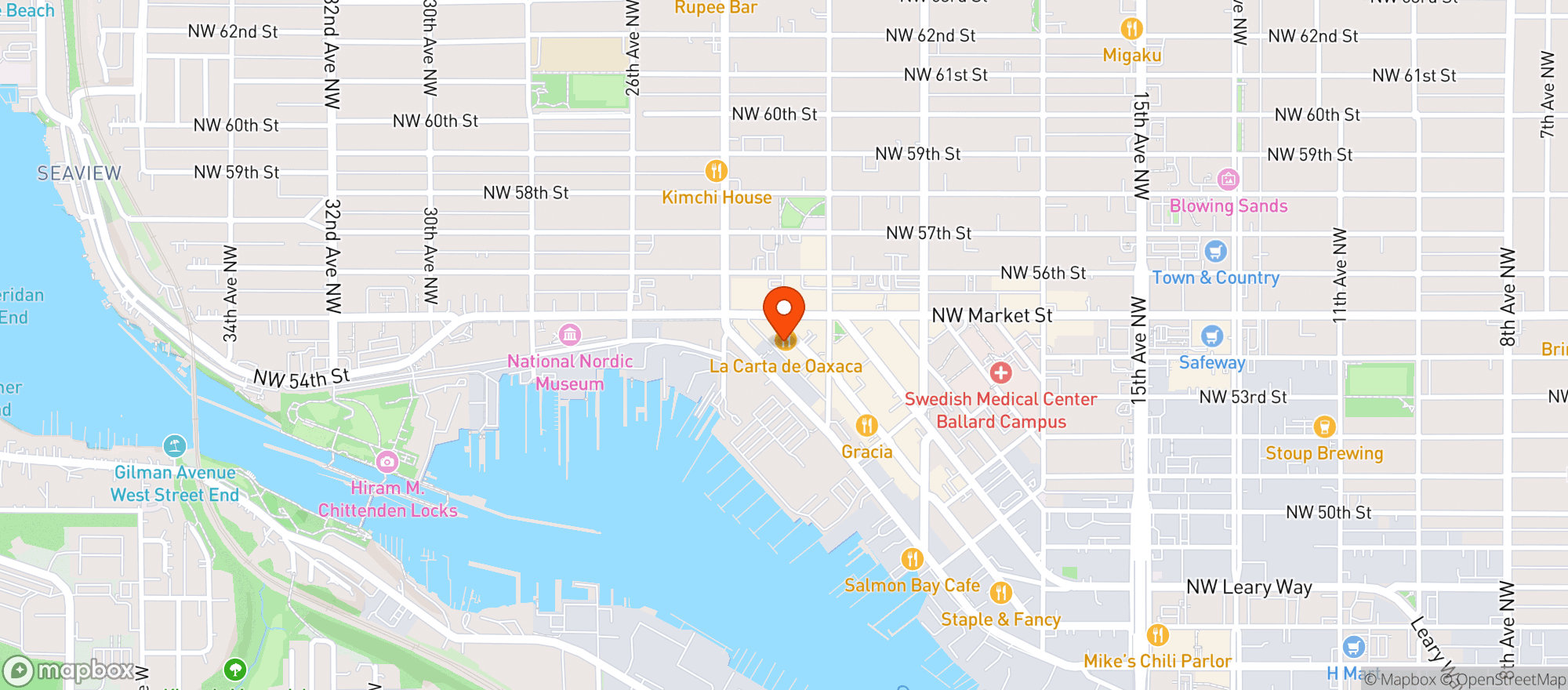 Map showing Sunset Tavern