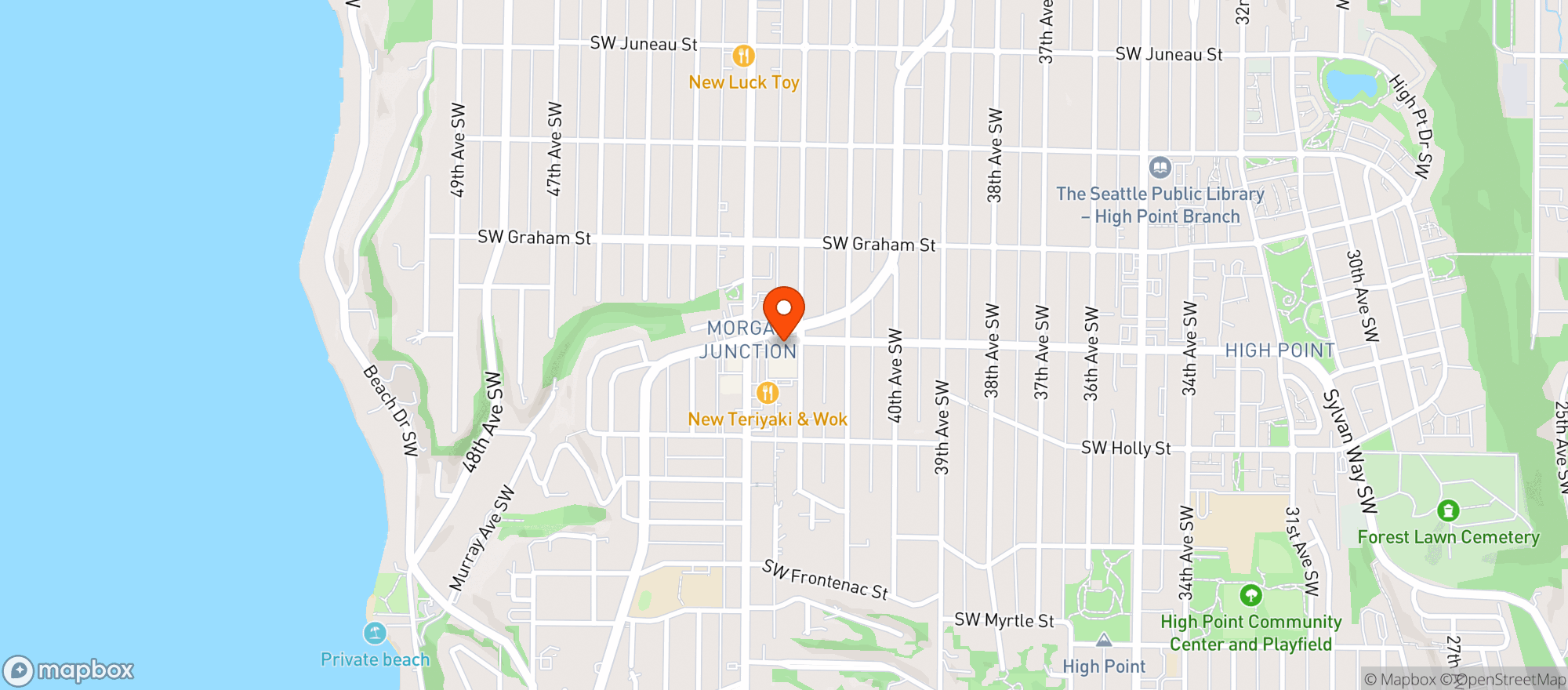 Map showing West Seattle Thriftway