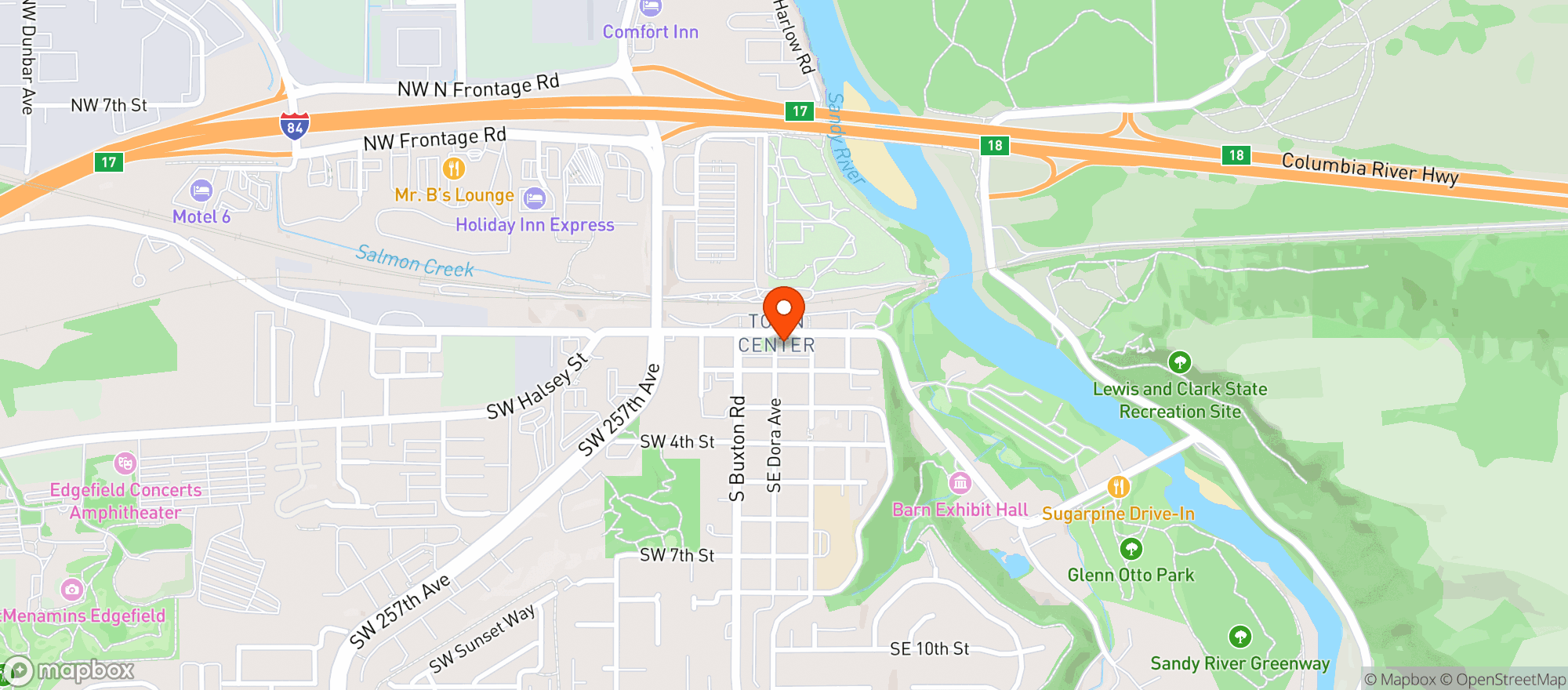 Map showing Troutdale Burrito Shop