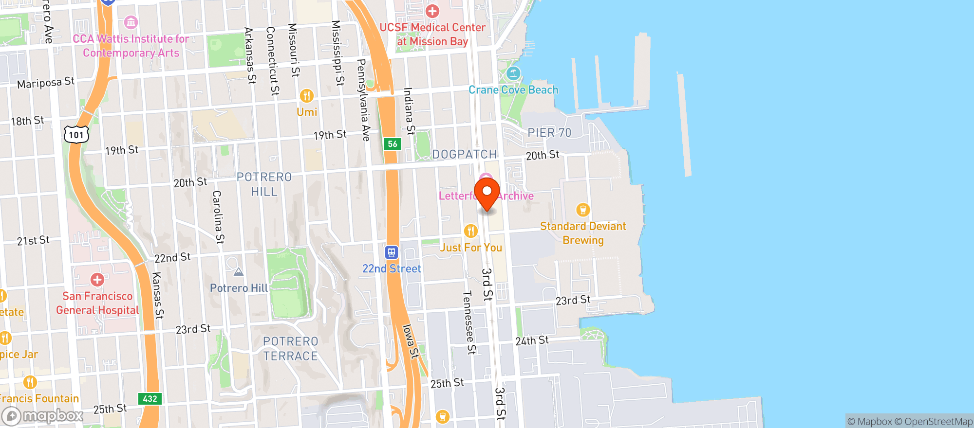 Map showing Reno's Market