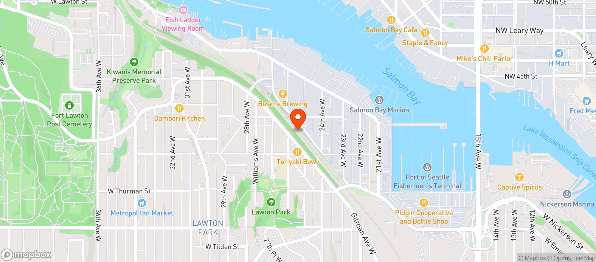 Map showing Midnite Mart - Seattle