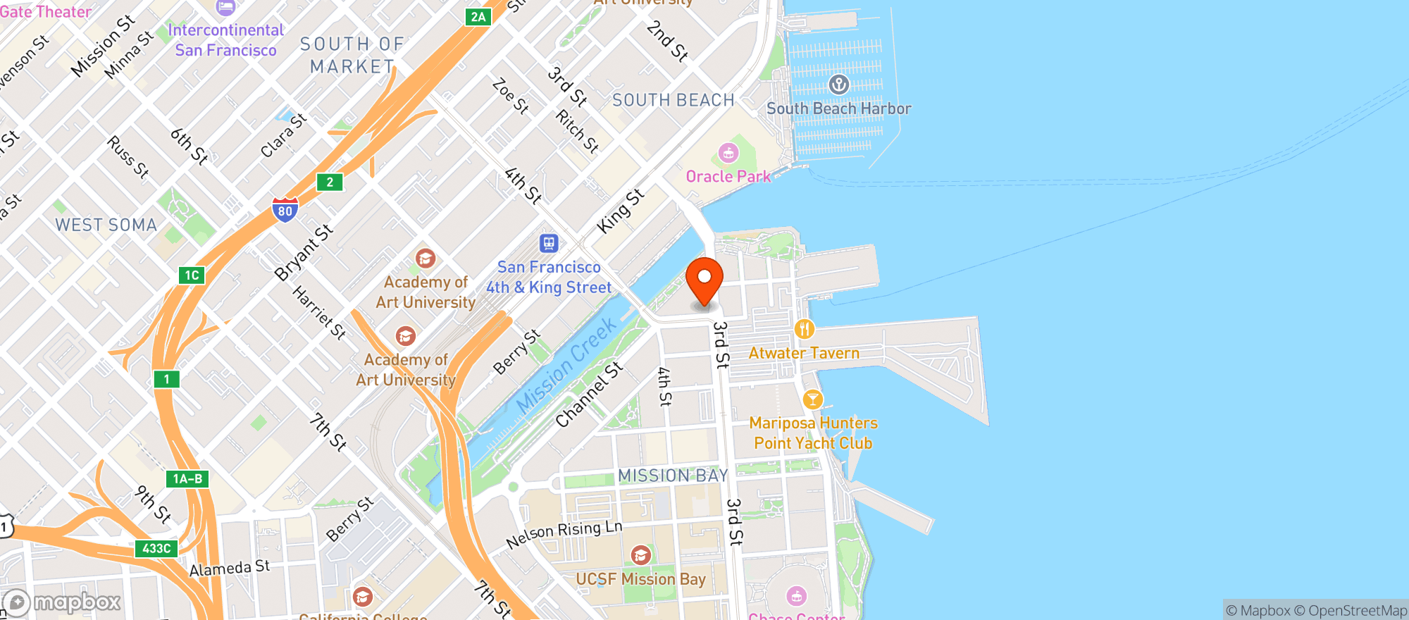 Map showing Luma Hotel