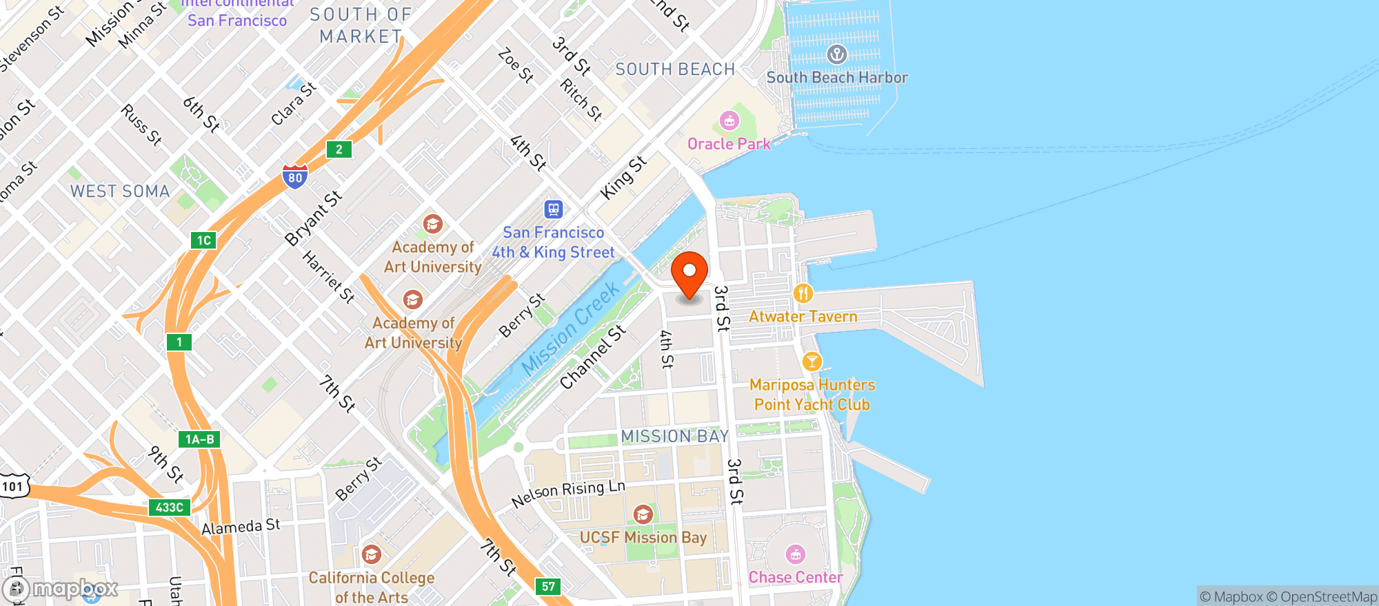 Map showing Gus's Community Market
